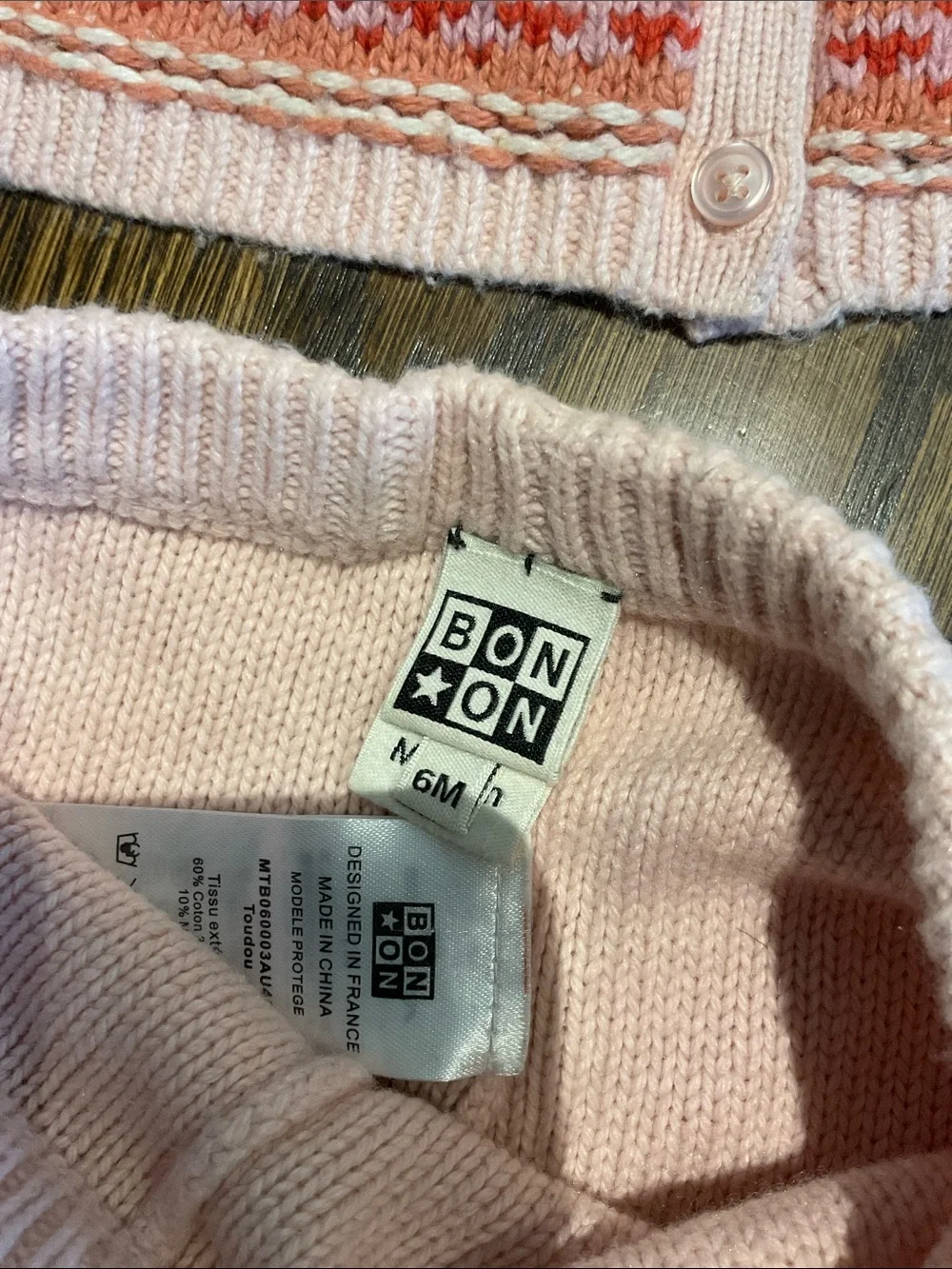 Bonton Pink & Coral Fair Isle Knit Pajama Set